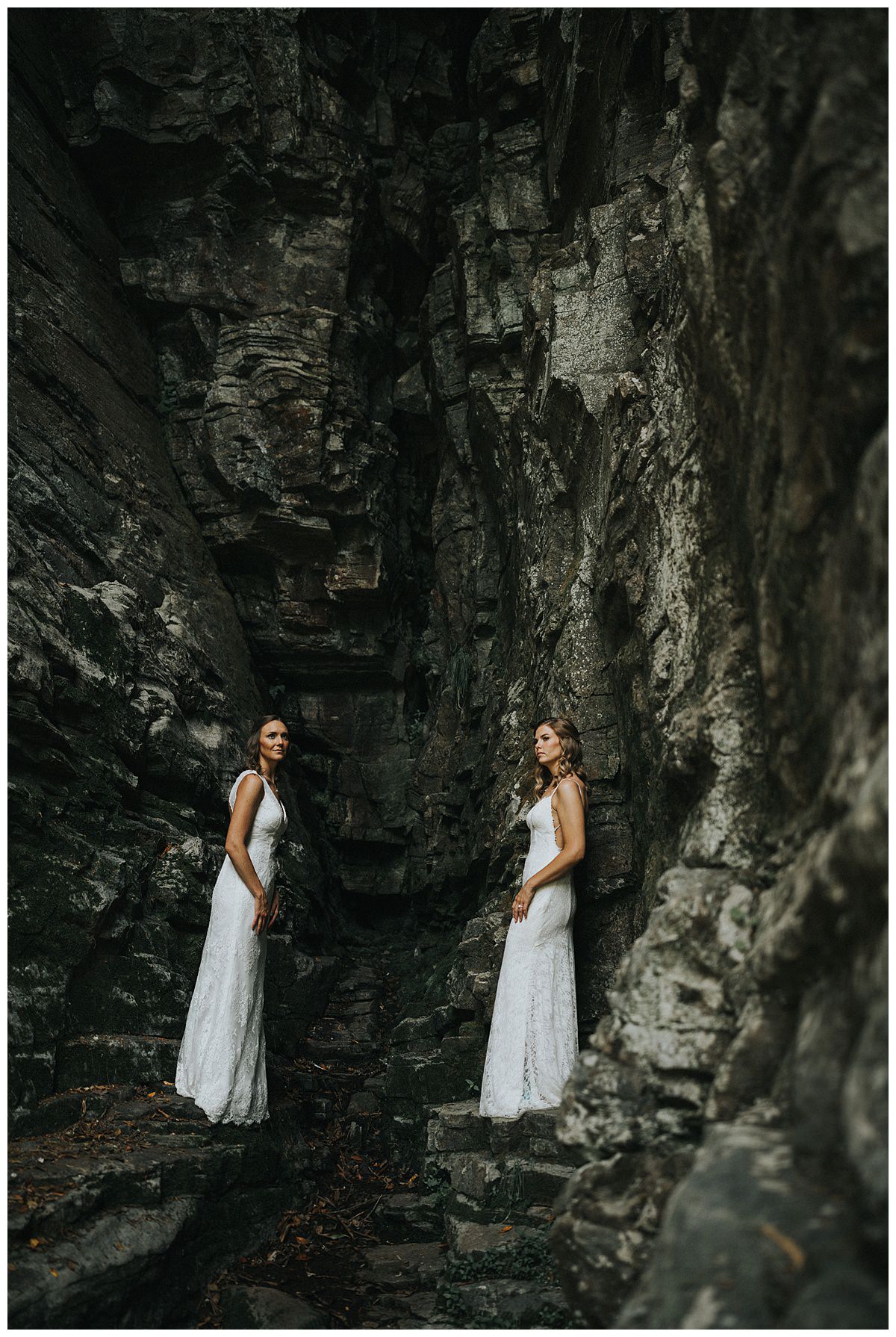 Two brides in a cave.